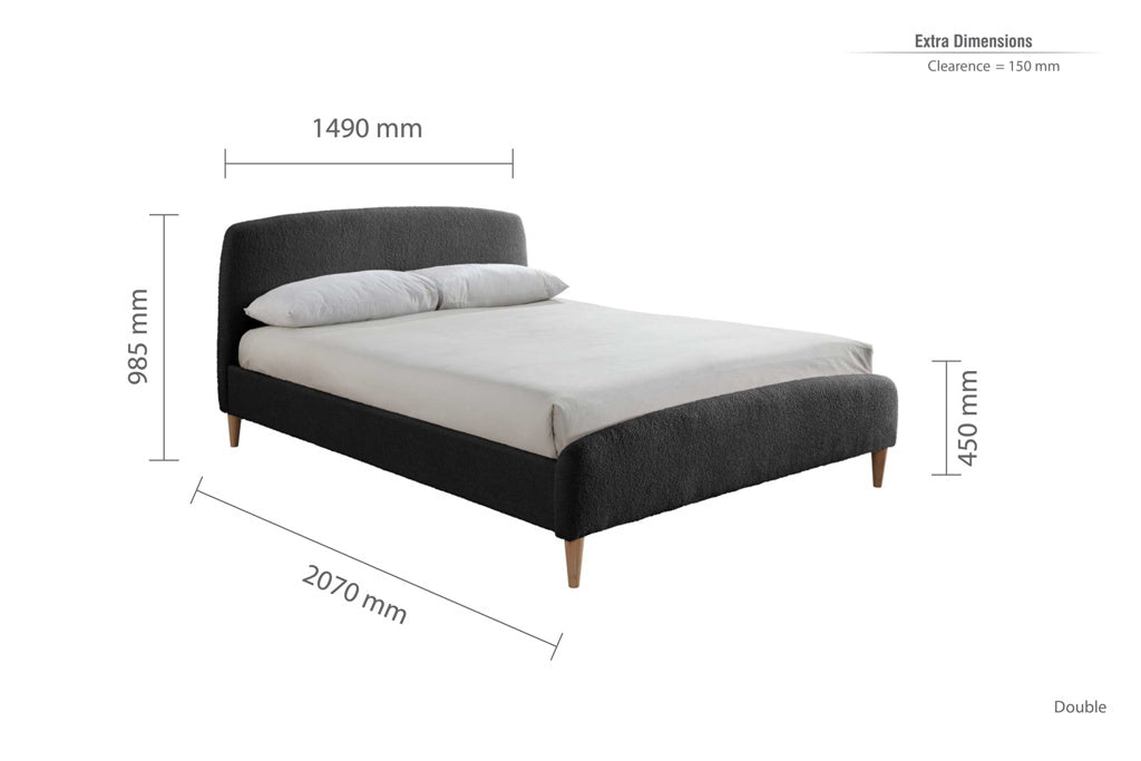 Birlea Otley Fabric Bed Frame - Charcoal 3