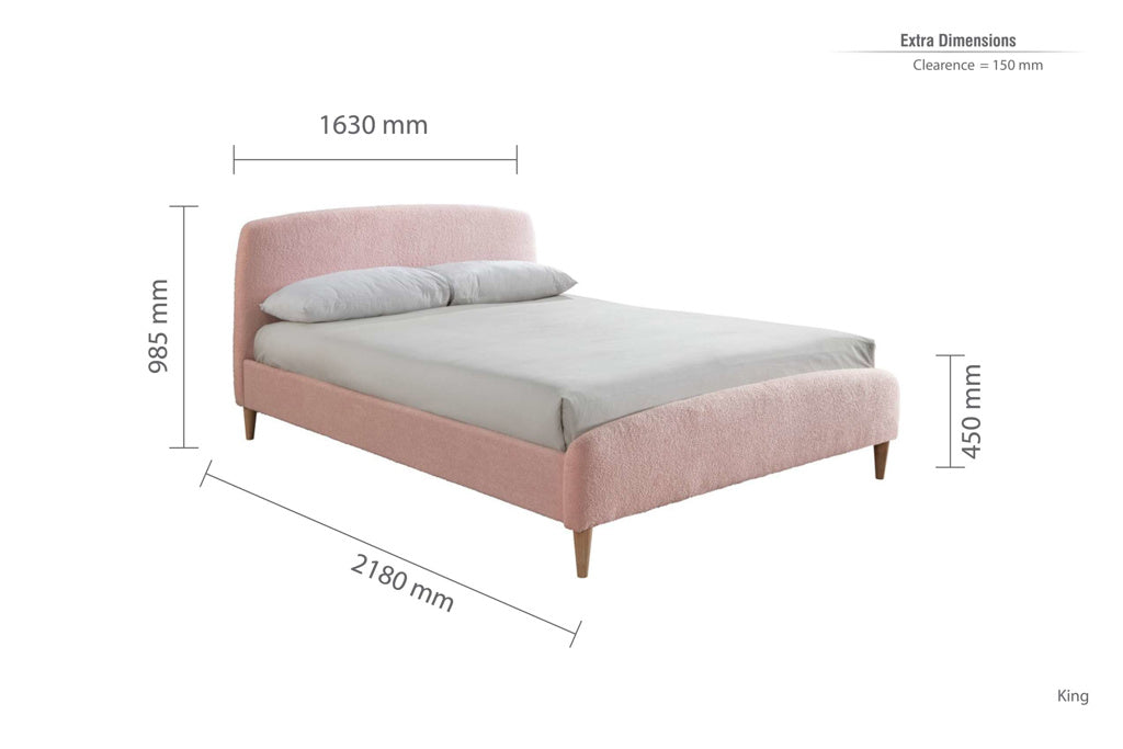 Birlea Otley Fabric Bed Frame - Blush Pink 4