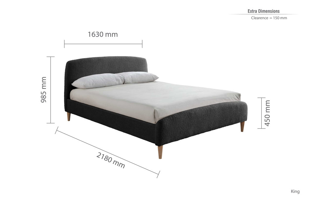 Birlea Otley Fabric Bed Frame - Charcoal 4