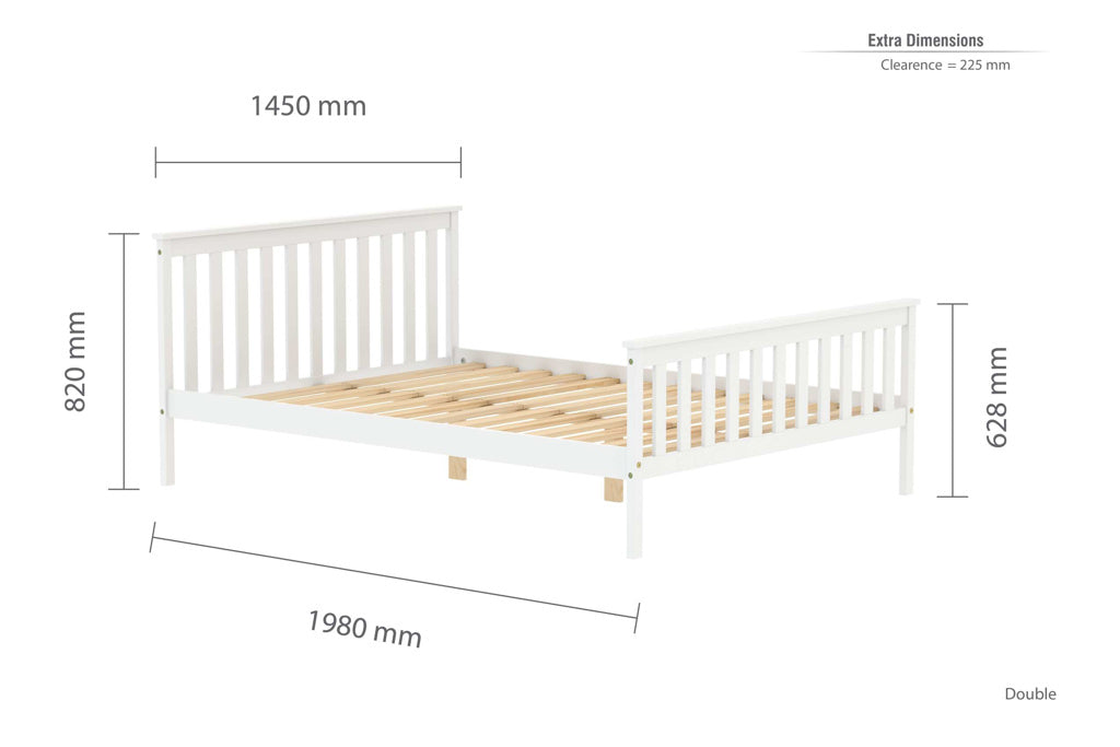 Birlea Oxford White Wooden Bed Frame - Double 4