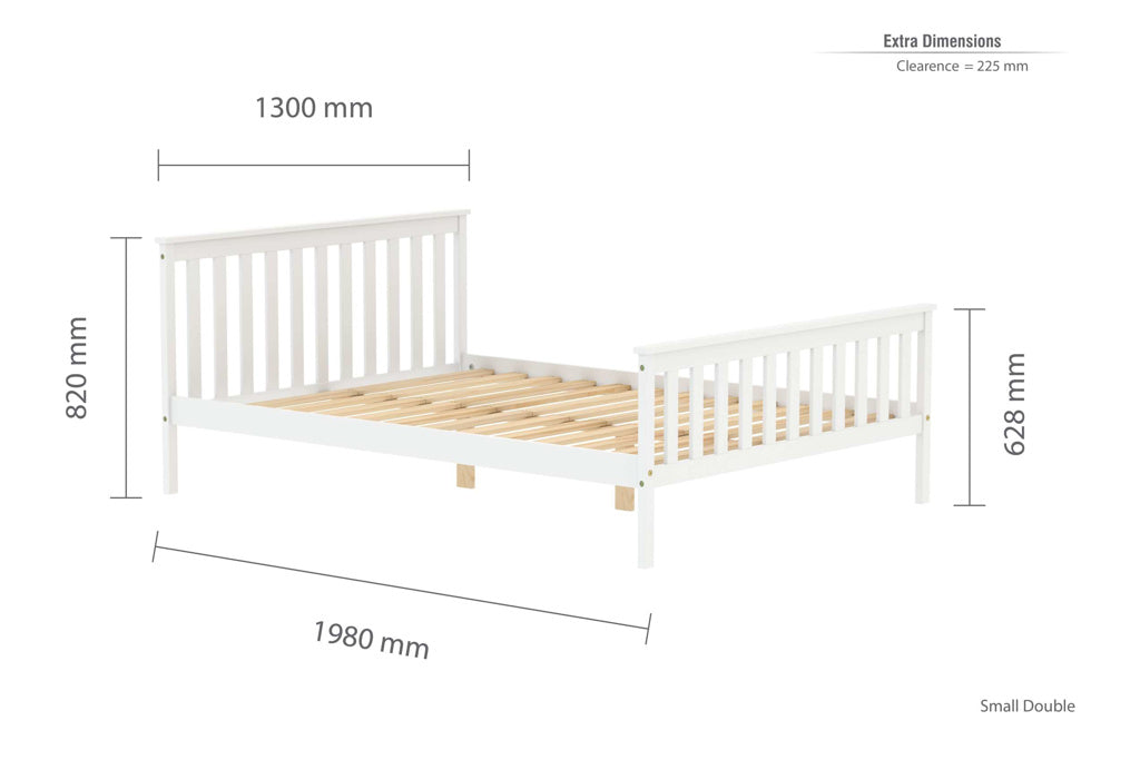 Birlea Oxford White Wooden Bed Frame - Small Double 4