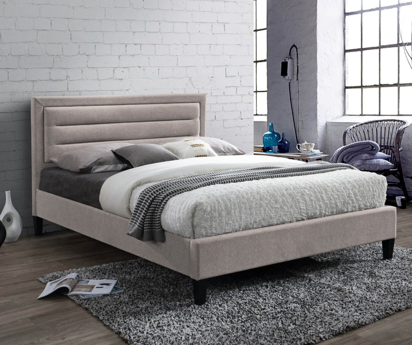 Limelight Picasso Mink Fabric Bed Frame - Kingsize