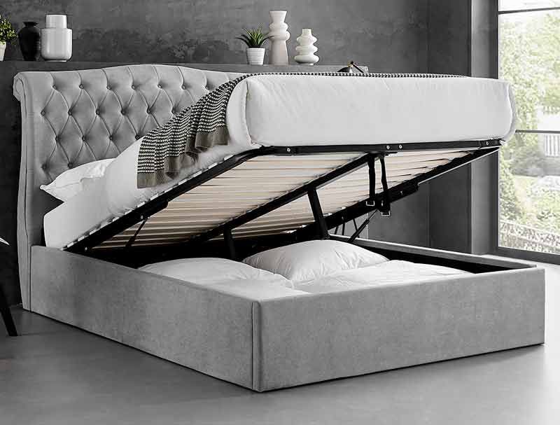 Limelight Rosa Ottoman Bed Frame - Light Grey 2