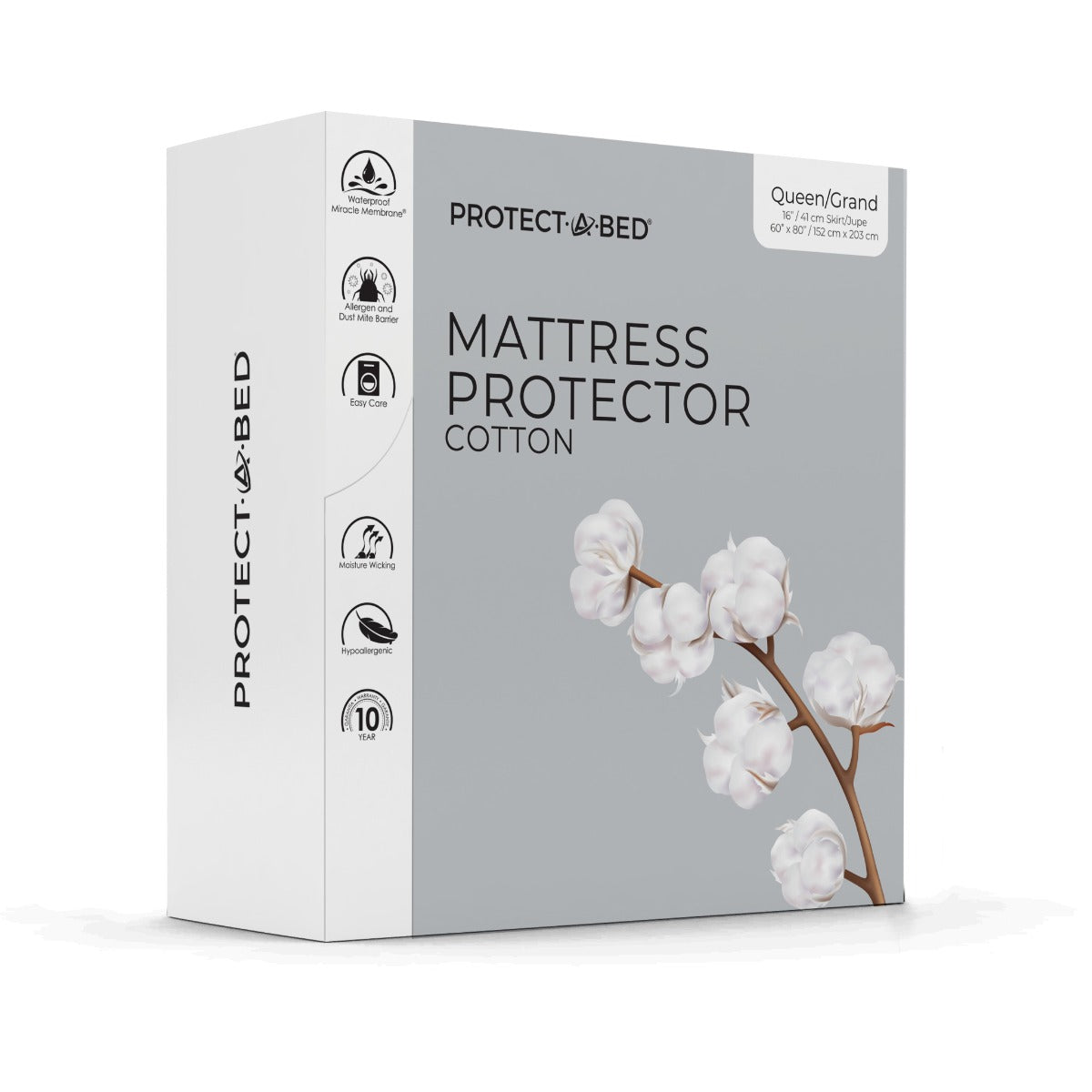 Protect A Bed Cotton Waterproof Mattress Protector- Double