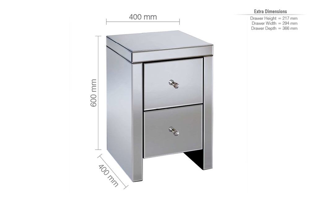 Birlea Seville 2 Drawer Bedside 4