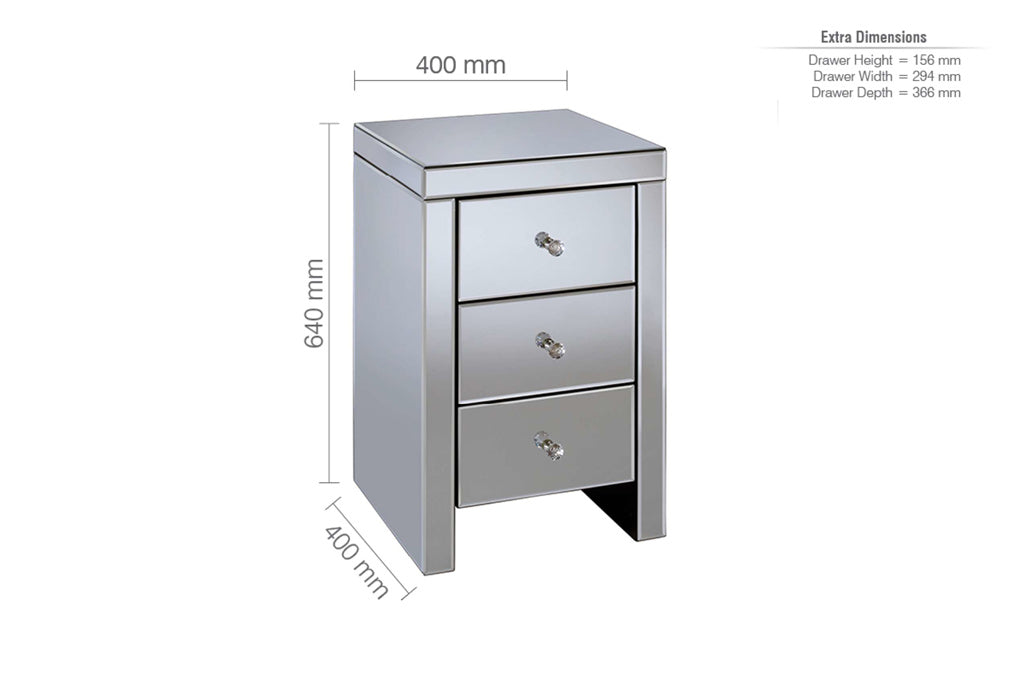 Birlea Seville 3 Drawer Bedside 4