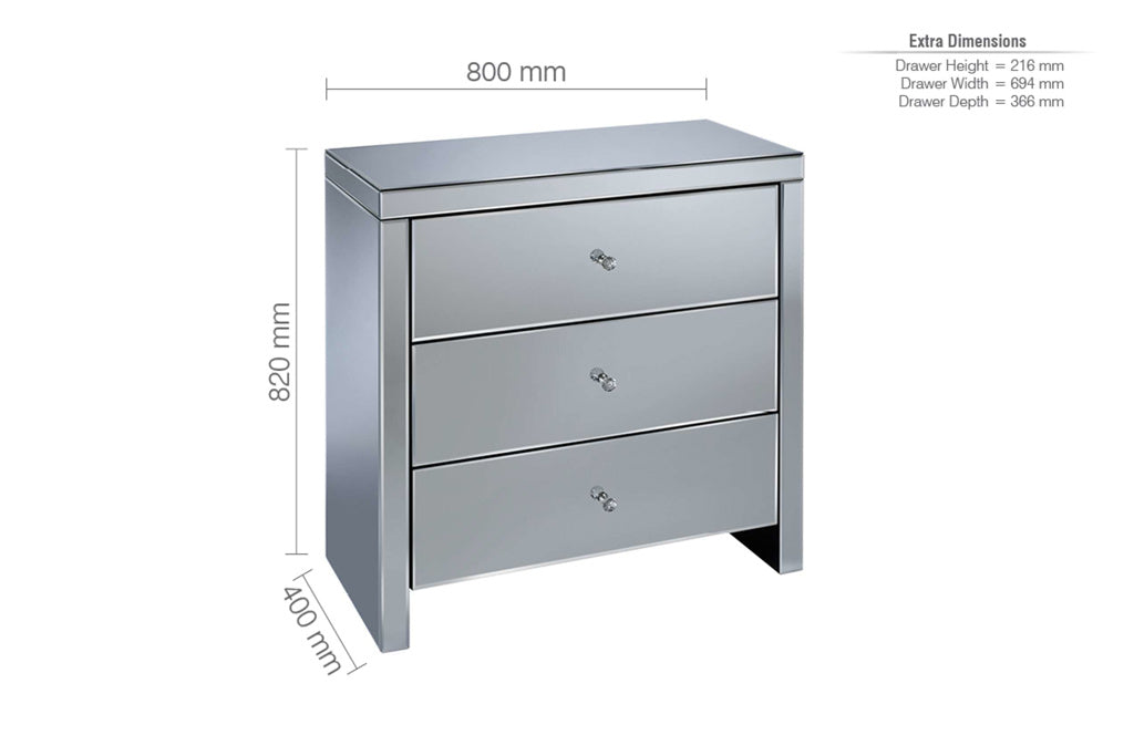 Birlea Seville 3 Drawer Chest 4