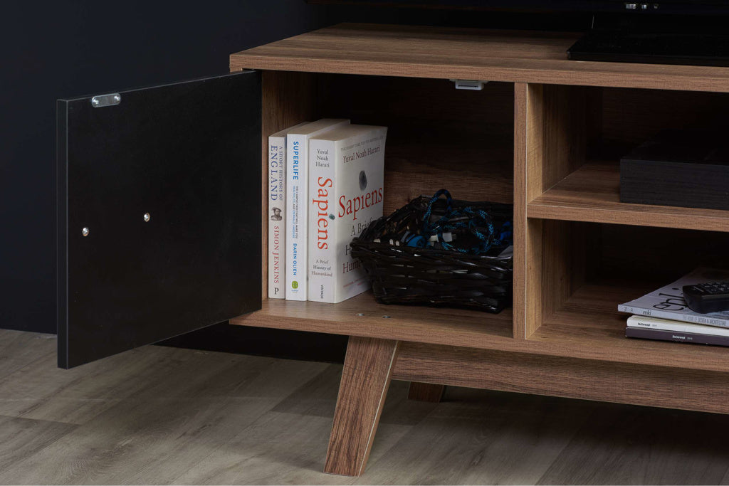 Birlea Shard Wooden TV Unit - Walnut & Black 2