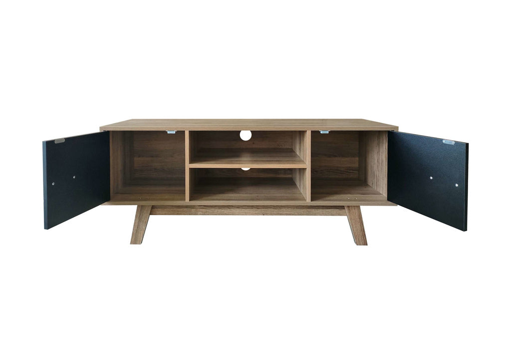 Birlea Shard Wooden TV Unit - Walnut & Black 3