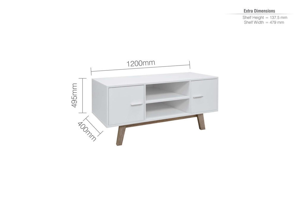 Birlea Shard Wooden TV Unit - White 4