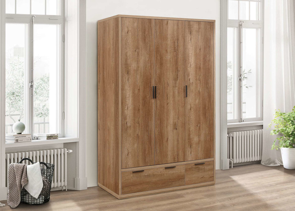 Birlea Stockwell 3 Door + 2 Drawer Wardrobe