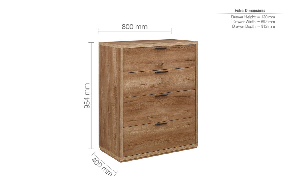 Birlea Stockwell 4 Drawer Chest 3