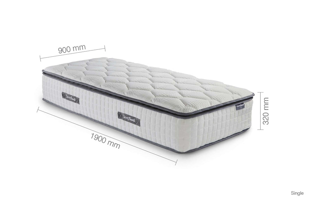 Sleepsoul Bliss 800 Pillow Top Mattress - Single dimensions