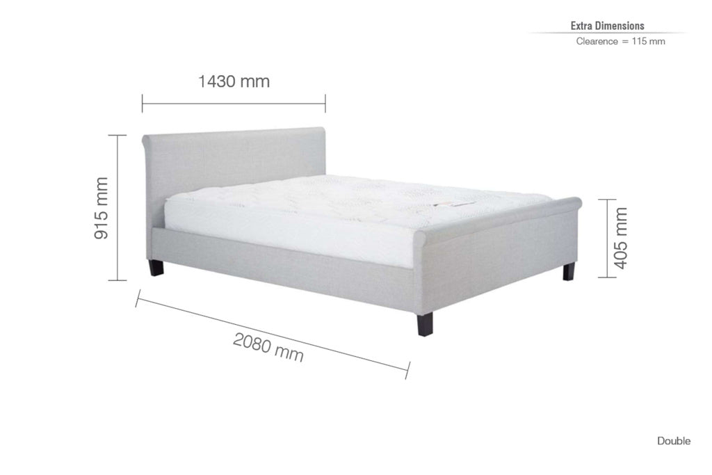 Birlea Stratus Bed Frame Grey - Double 4