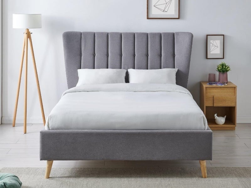 Limelight Tasya Fabric Bed Frame - Light Grey 2