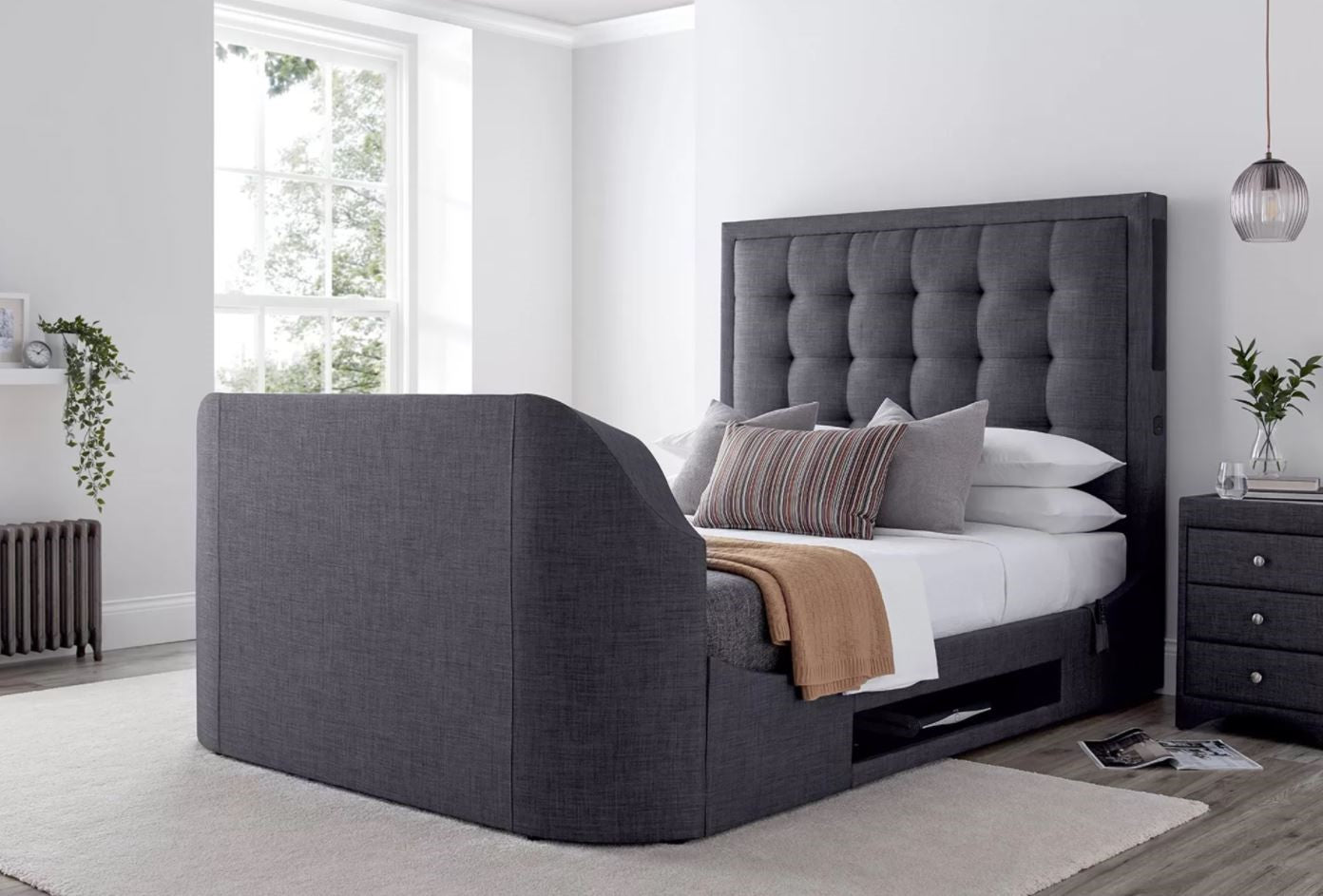 Kaydian Titan Marbella Grey Media Bed - Kingsize 2