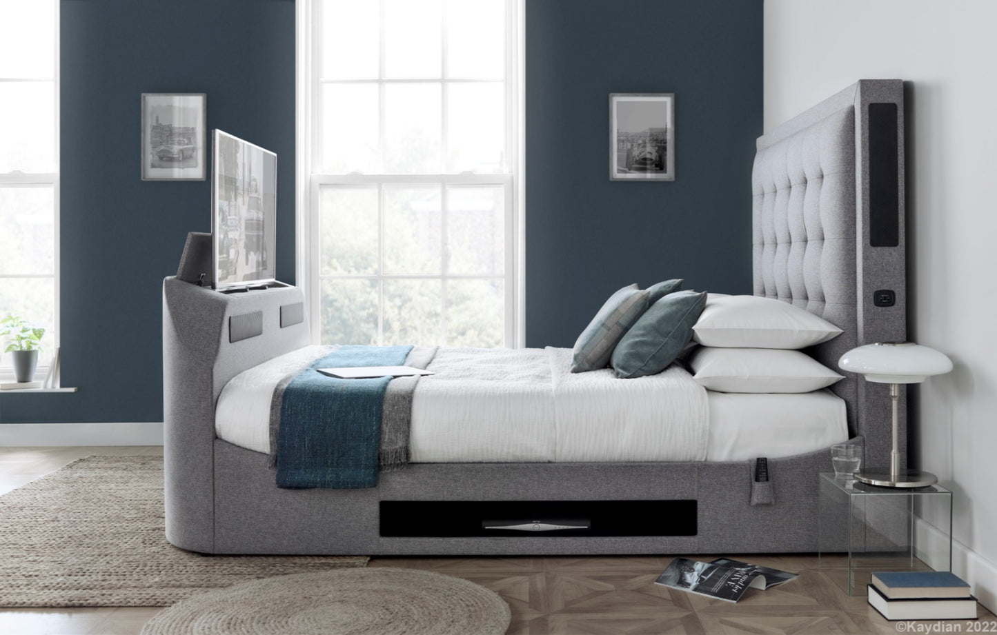 Kaydian Titan Marbella Grey Media Bed - Kingsize