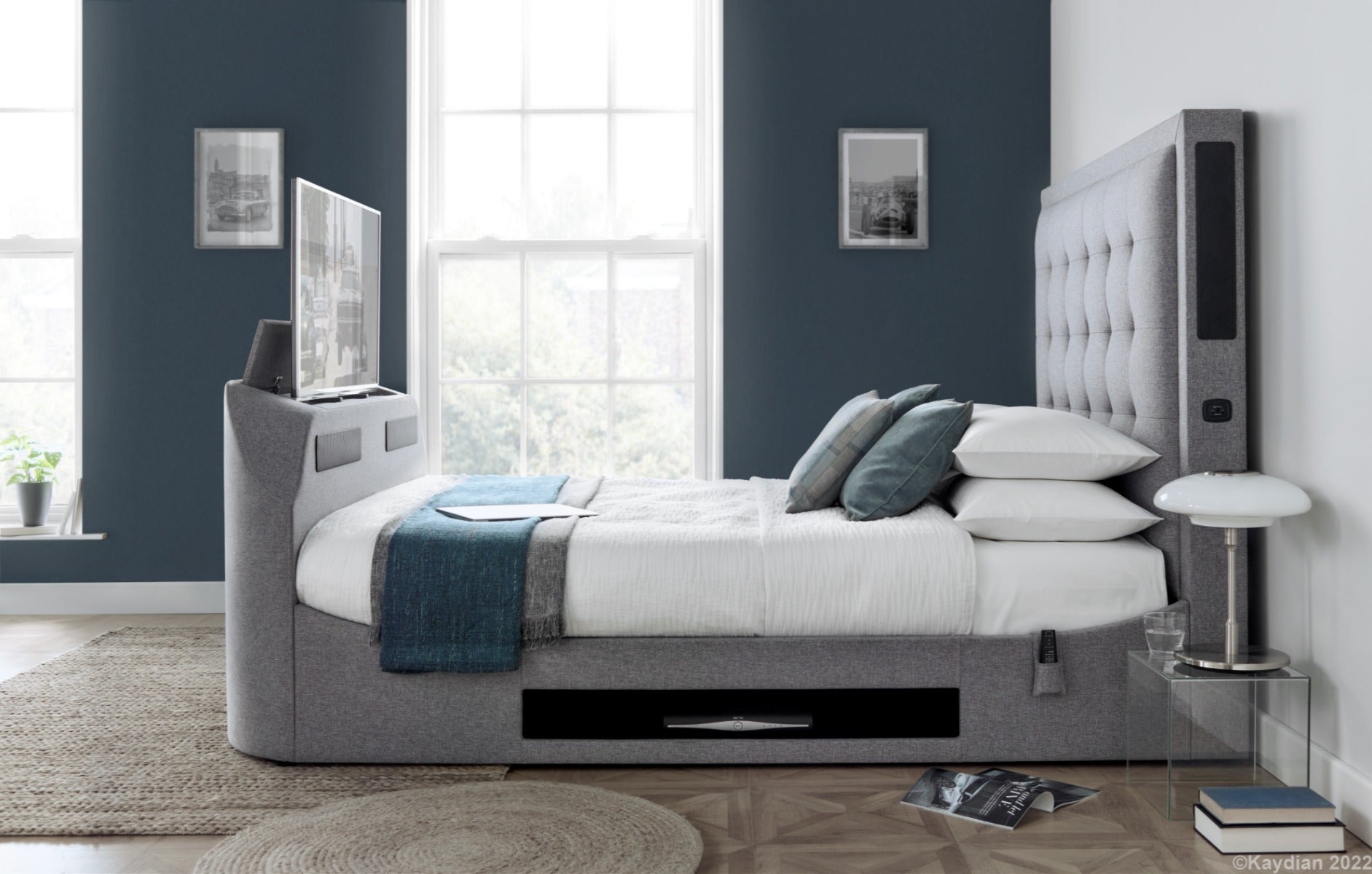 Kaydian Titan Marbella Grey Media Bed - Kingsize