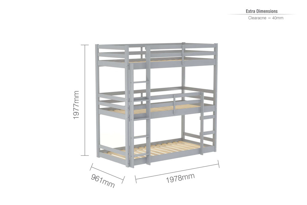 Birlea Tressa Triple Bunk Bed - Grey 4