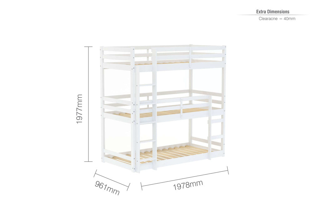 Birlea Tressa Triple Bunk Bed - White 4