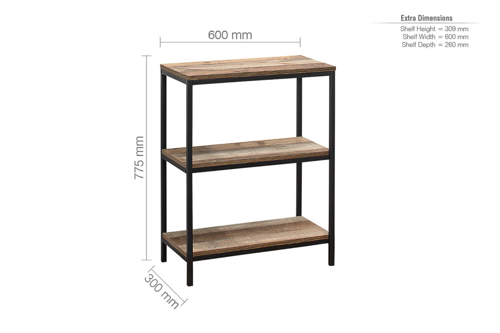 Birlea Urban 3 Tier Bookcase 3