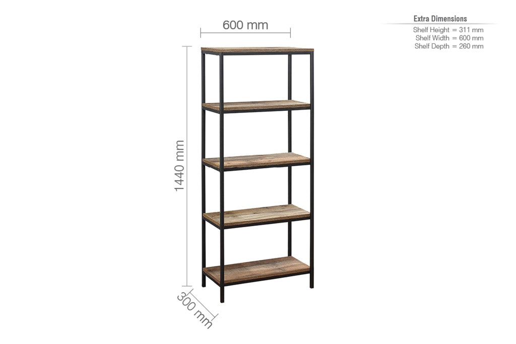 Birlea Urban 5 Tier Bookcase 4