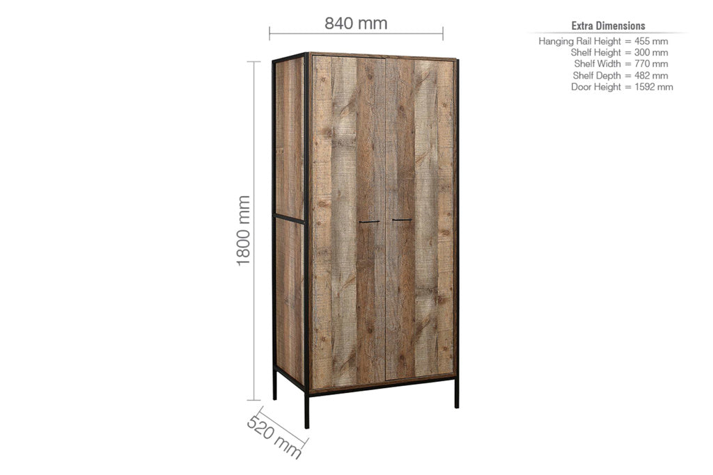 Birlea Urban 2 Door Wardrobe 4