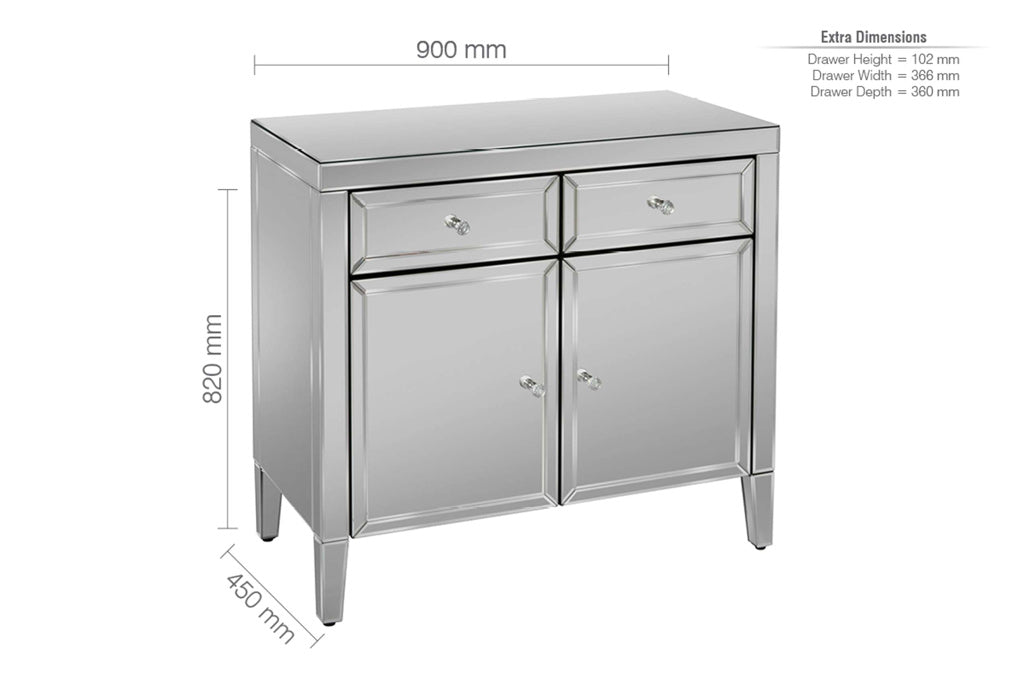 Birlea Valencia 2 Drawer + 2 Door Sideboard 4