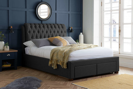 Birlea Valentino 2 Drawer Bed - Charcoal