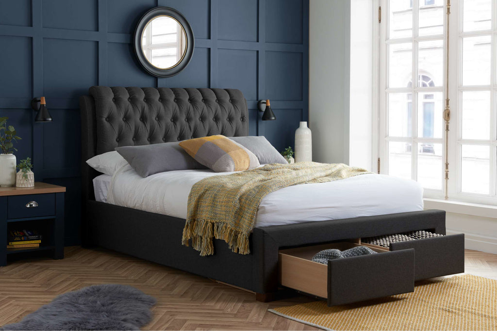 Birlea Valentino 2 Drawer Bed - Charcoal