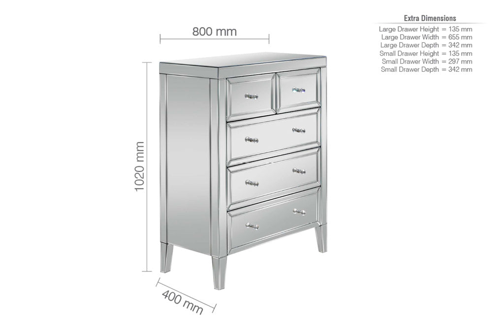 Birlea Valencia 3+2 Drawer Chest 4