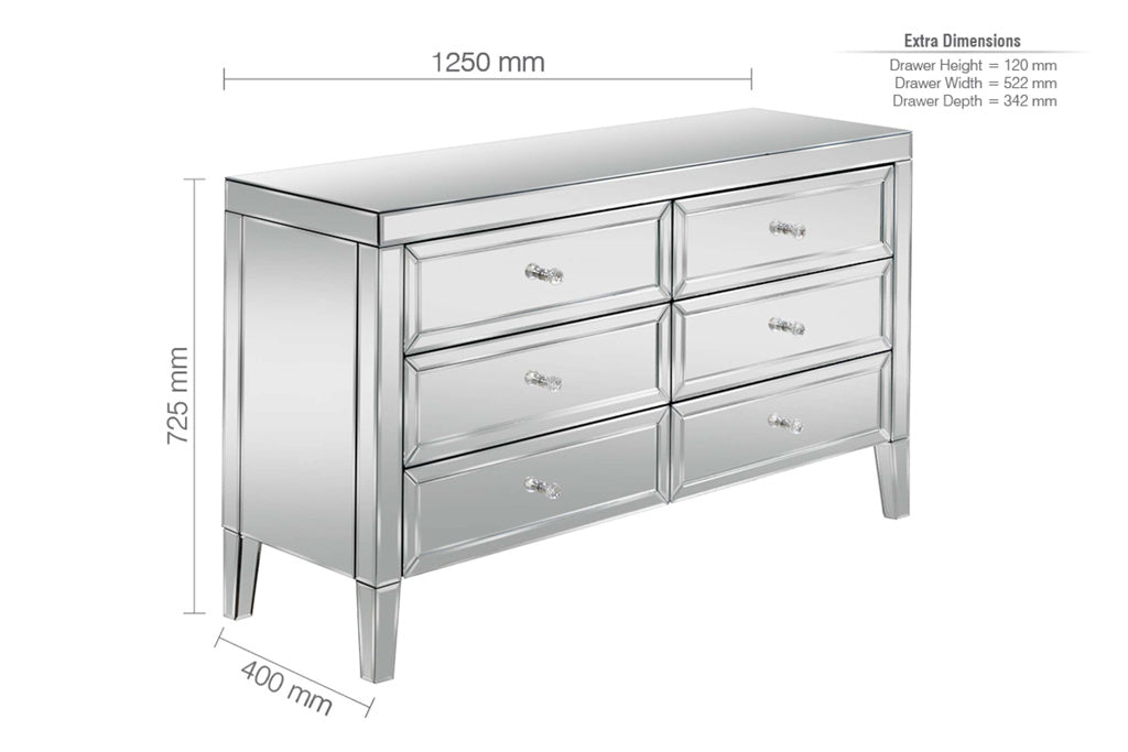 Birlea Valencia 6 Drawer Chest 3