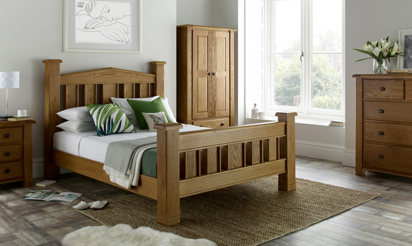 Meridian Oak Wooden Bed Frame - Double