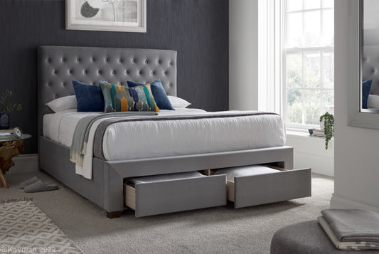 Kaydian Vindolanda Grey Storage Frame - Kingsize