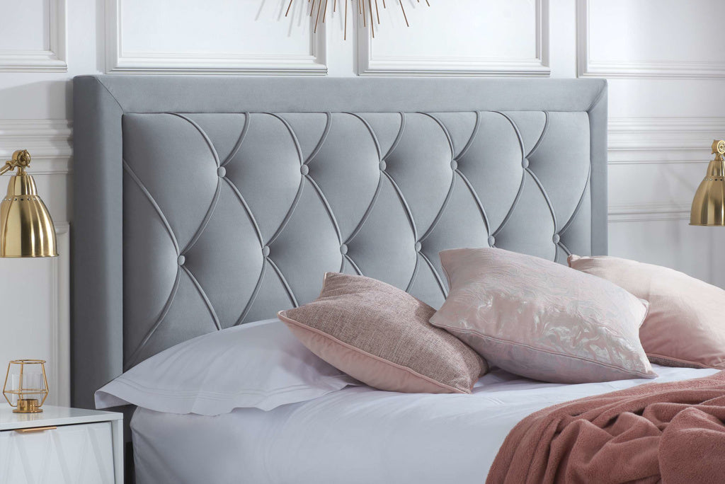 Birlea Woodbury Grey Velvet Bed Frame - Superking 3