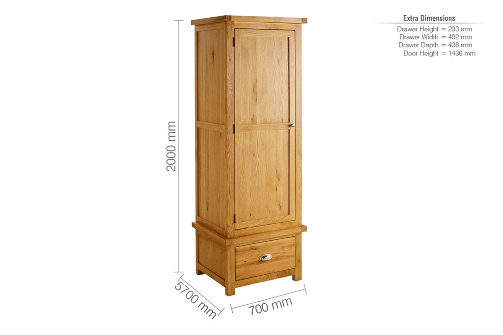 Birlea Woburn 1 Drawer 1 Door Wardrobe 4