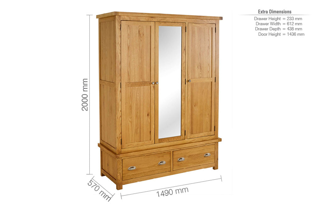 Birlea Woburn 3 Door Wardrobe 4