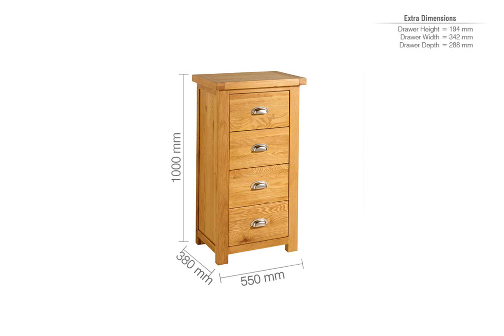 Birlea Woburn Narrow Chest Of Drawers 4