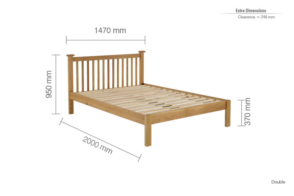 Birlea Woburn Oak Wooden Bed Frame - Double 3